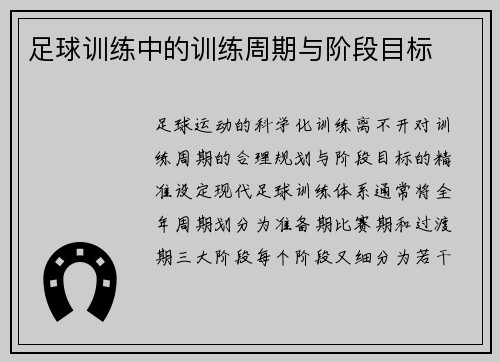 足球训练中的训练周期与阶段目标